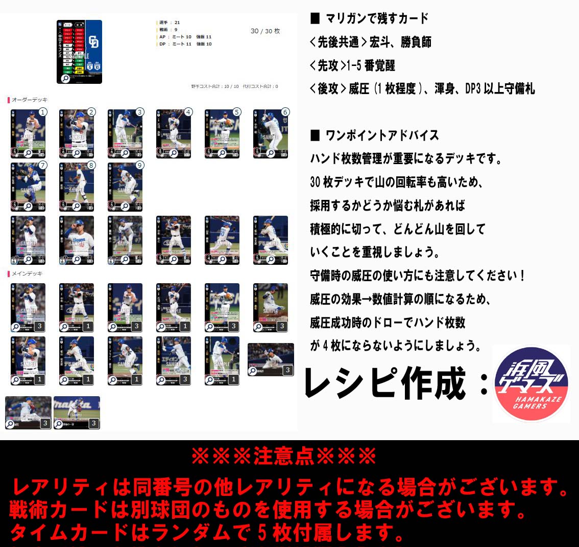 (ガチデッキ)「中日ドラゴンズ」