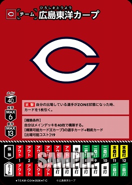 〔TC〕 ●広島● TEAM-C04 広島東洋カープ